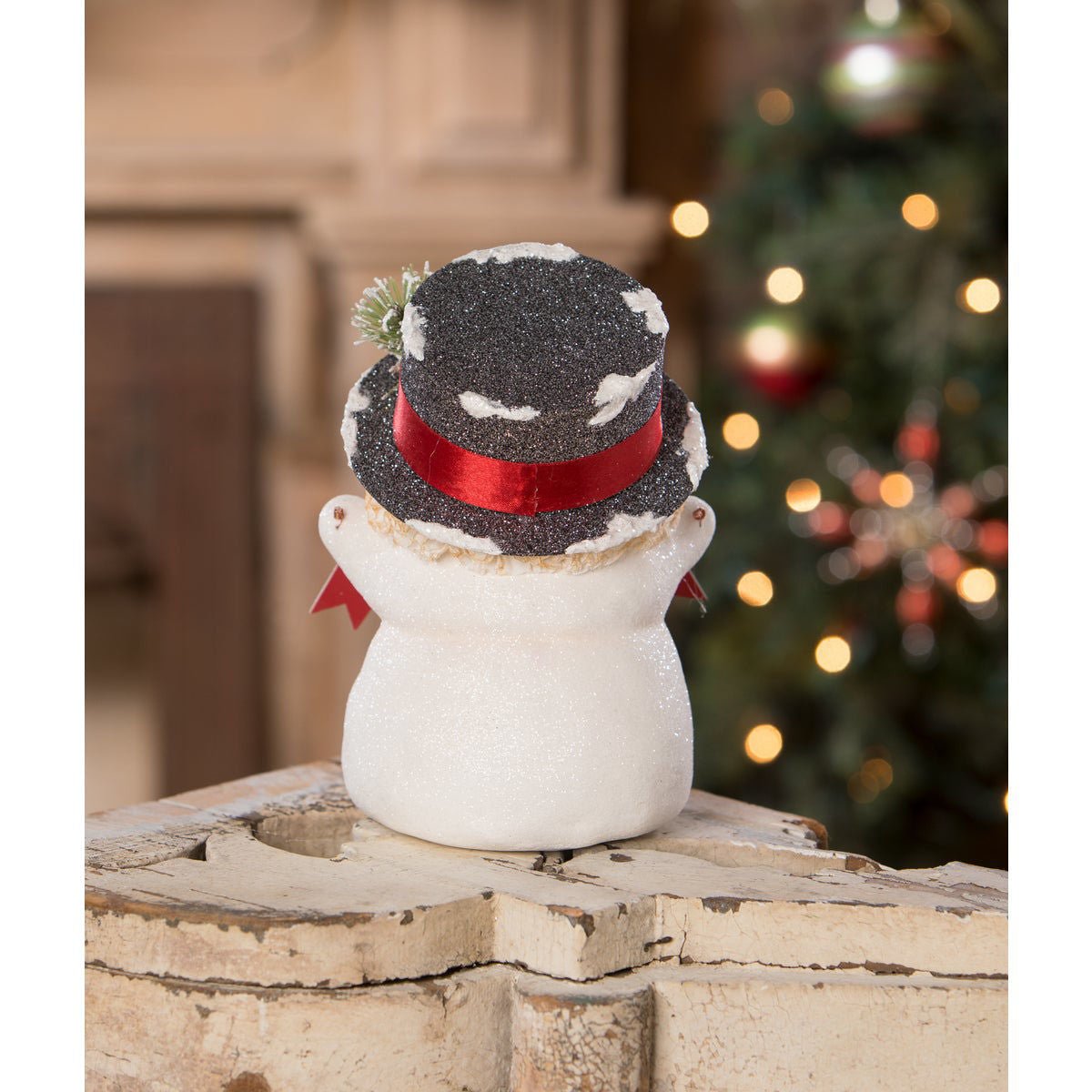 Bethany Lowe Christmas Peace Snowman with Top Hat MA3080 - The Primitive Pineapple Collection