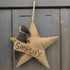 Primitive Farmhouse Simplify Fabric Star With Crow Hanging 9" - The Primitive Pineapple Collection
