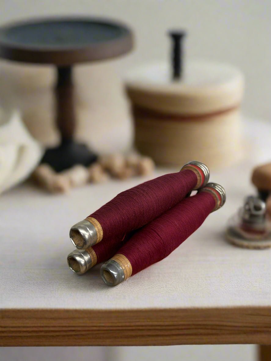 Primitive Everyday Christmas ONE pc 6.5" Burgundy Yarn on Wood Quill - The Primitive Pineapple Collection
