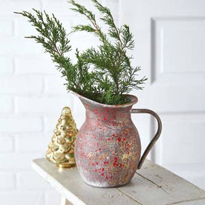 Primitive Farmhouse Vintage Looking Festive Luster Pitcher - The Primitive Pineapple Collection