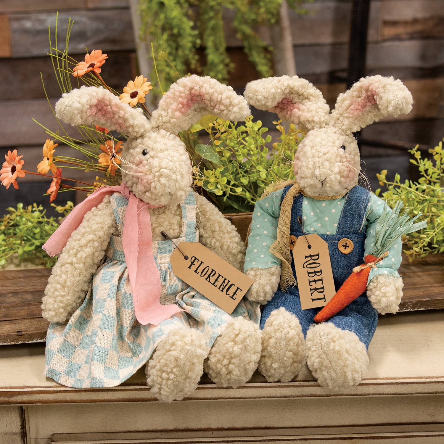 Primitive Farmhouse Florence Bunny Doll 18" - The Primitive Pineapple Collection