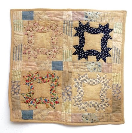Primitive Farmhouse Star Block Little Quilt 18" Table Topper/Wall Decor - The Primitive Pineapple Collection