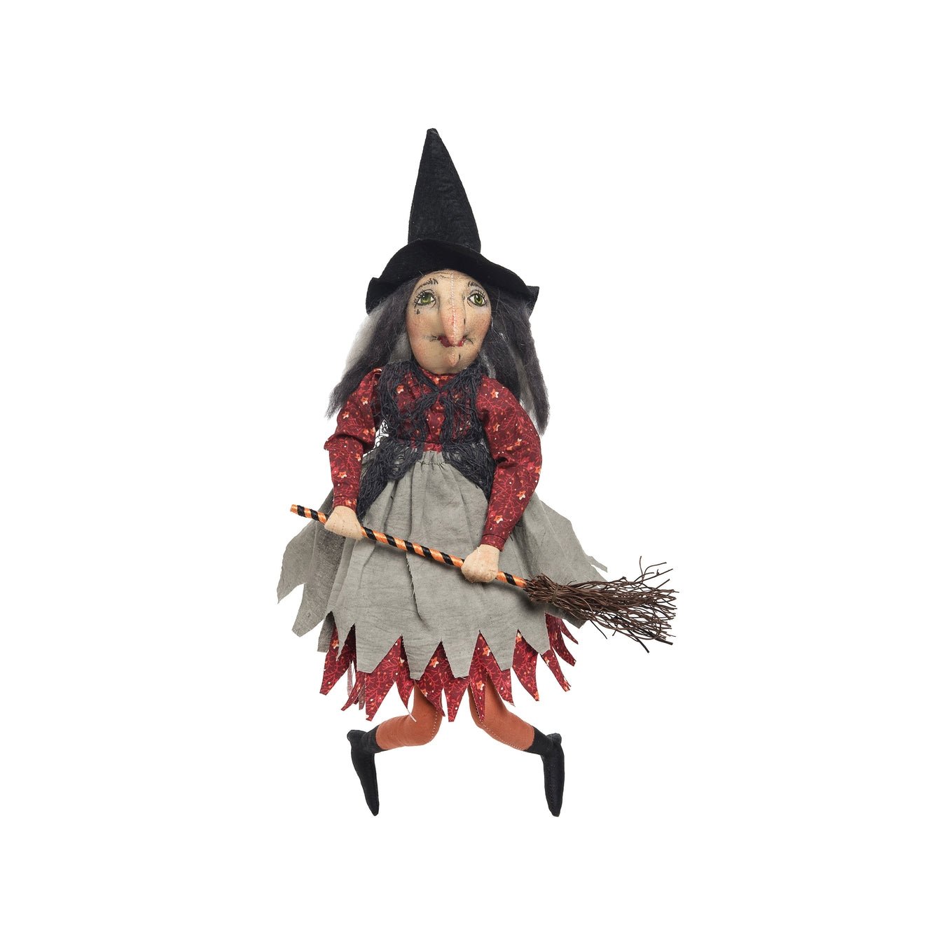 Folk Art Halloween Gathered Traditions Joe Spencer Paprika Witch Doll 16" - The Primitive Pineapple Collection