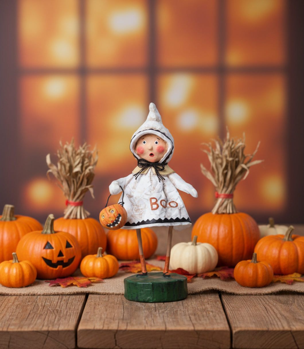 ESC Folk art Collectable Halloween Little Boo Lori Mitchell 10288