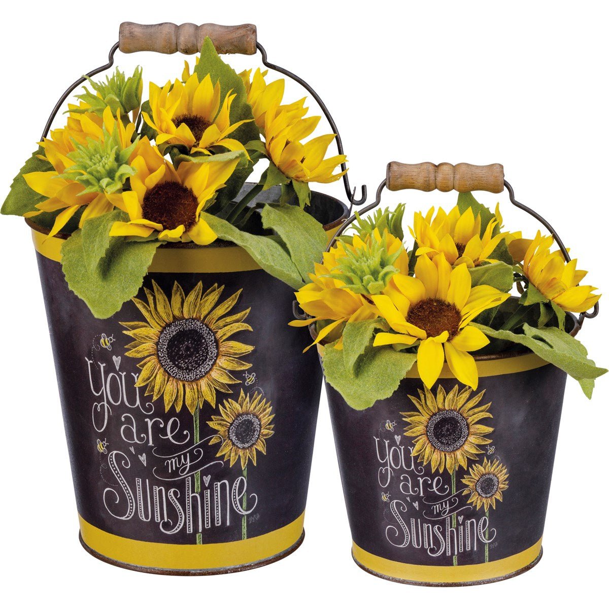 Primitive Farmhouse Spring You Are My Sunshine Bucket Set 2 pc - The Primitive Pineapple Collection