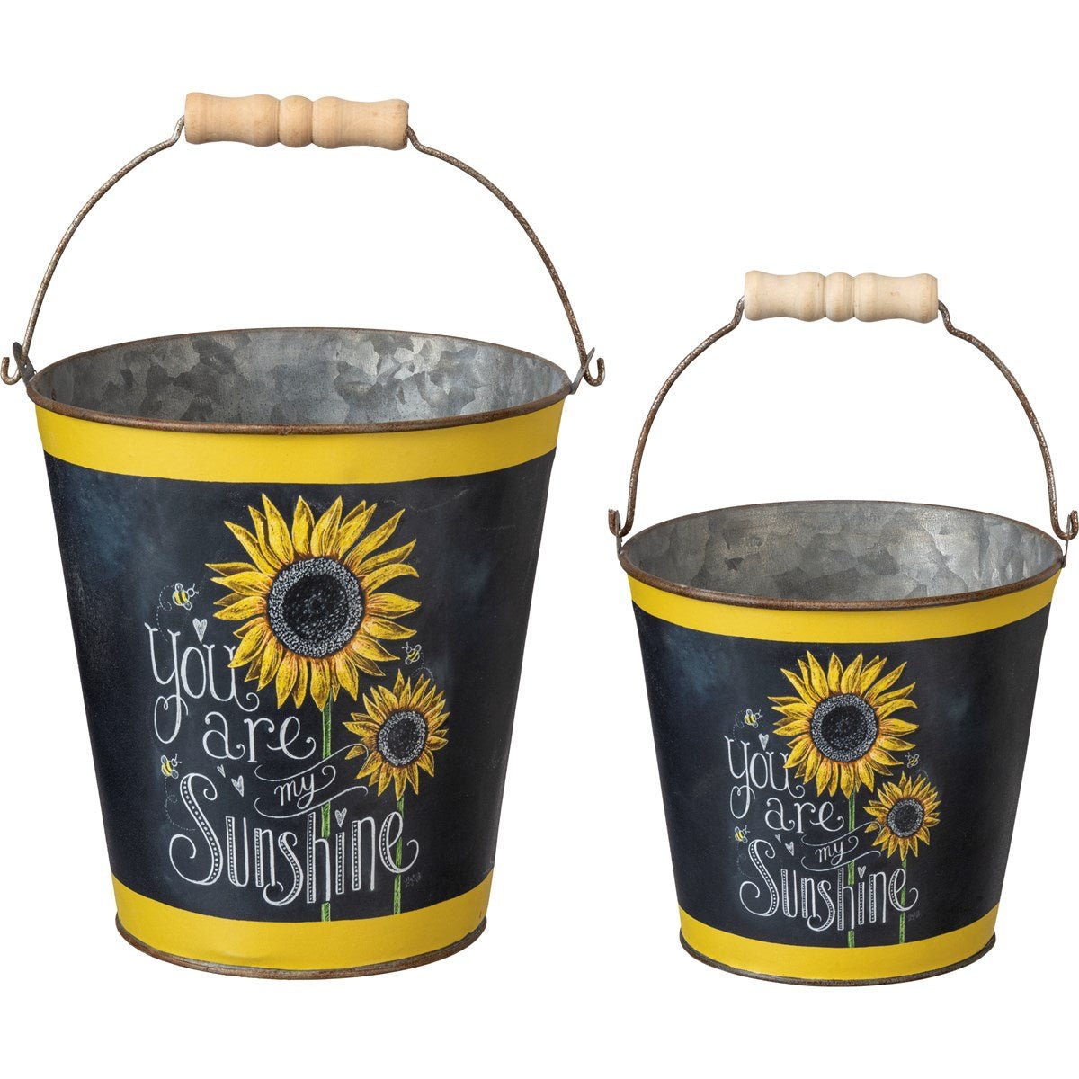 Primitive Farmhouse Spring You Are My Sunshine Bucket Set 2 pc - The Primitive Pineapple Collection