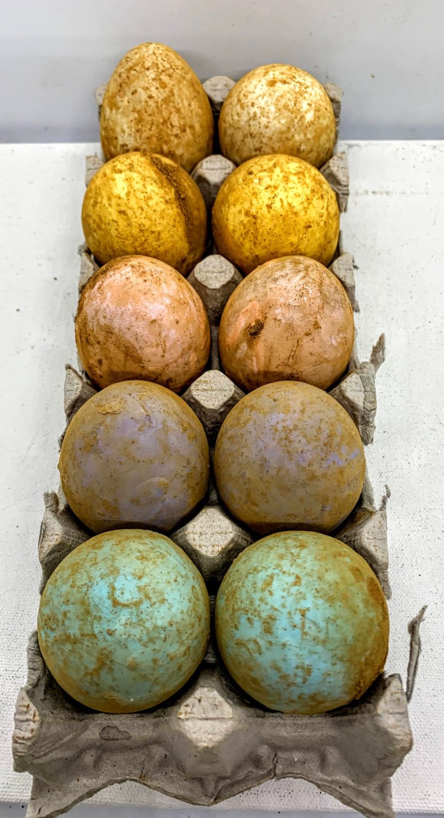 Primitive Spring Easter Life Size Wax Dipped Pastel Eggs in display carton 10pc - The Primitive Pineapple Collection