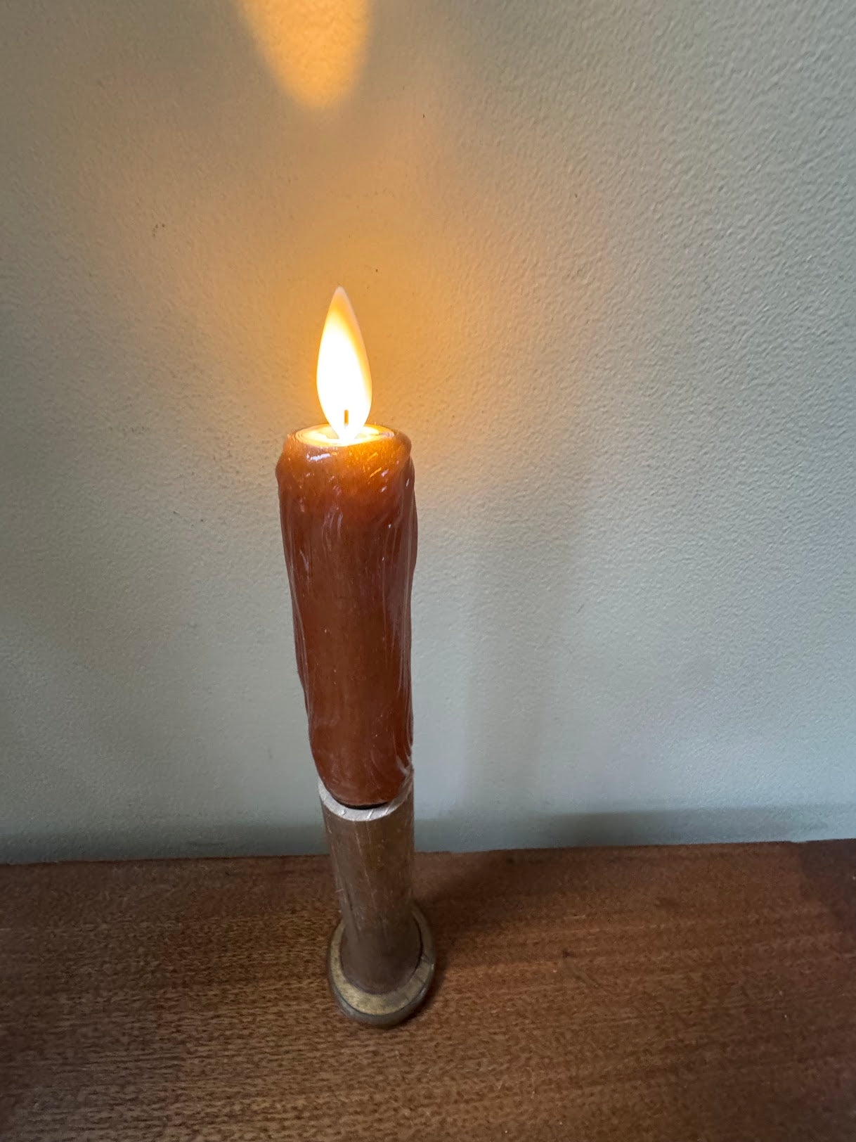 Primitive Moving Flame 10" Candle On Chimney Bobbin w/ Remote Control - The Primitive Pineapple Collection