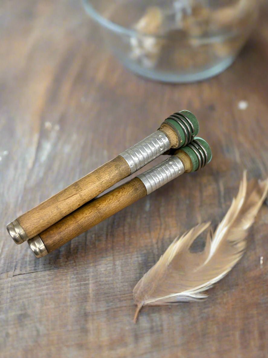 Primitive Everyday ONE pc 6.5" Wood Quill with Green Top - The Primitive Pineapple Collection