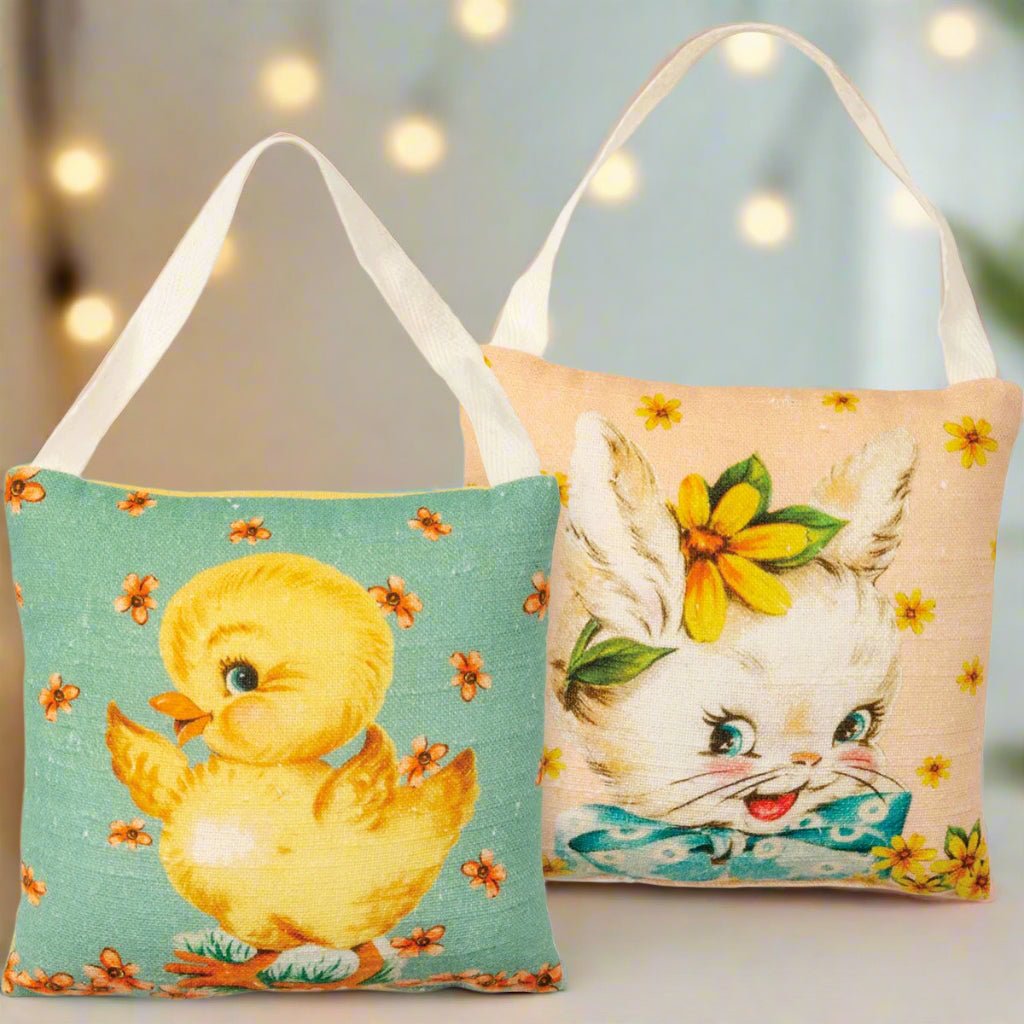 Primitive Spring Easter Vintage/Retro Easter Mini Hanging Pillow Set 5" - The Primitive Pineapple Collection