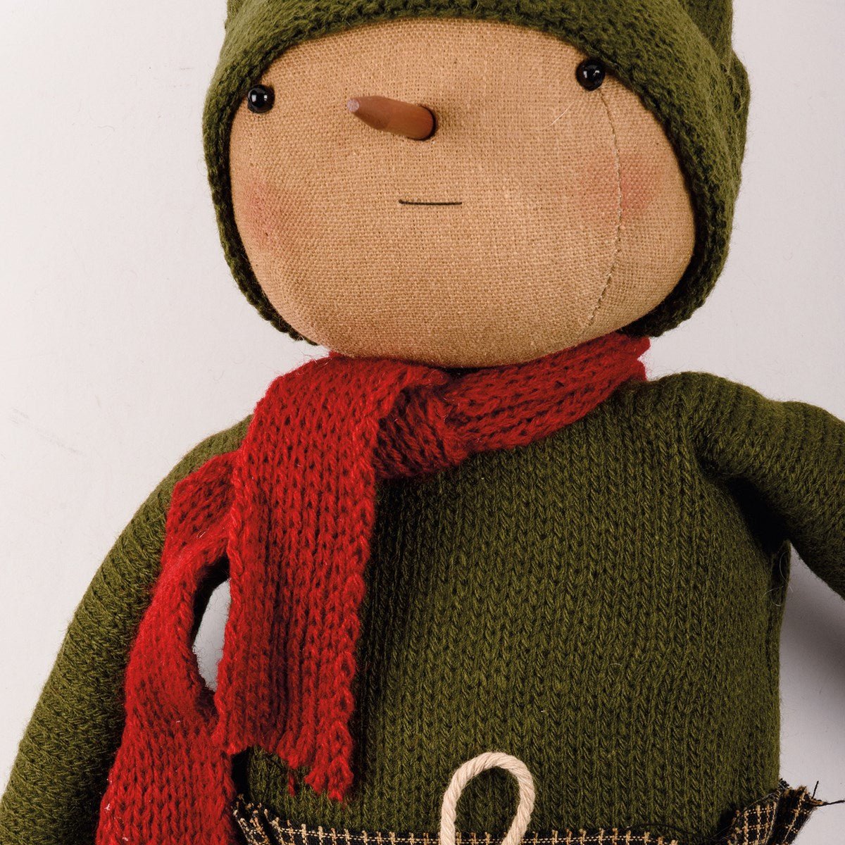 Primitive Country Christmas Frank Snowman Doll Plaid Pants - The Primitive Pineapple Collection