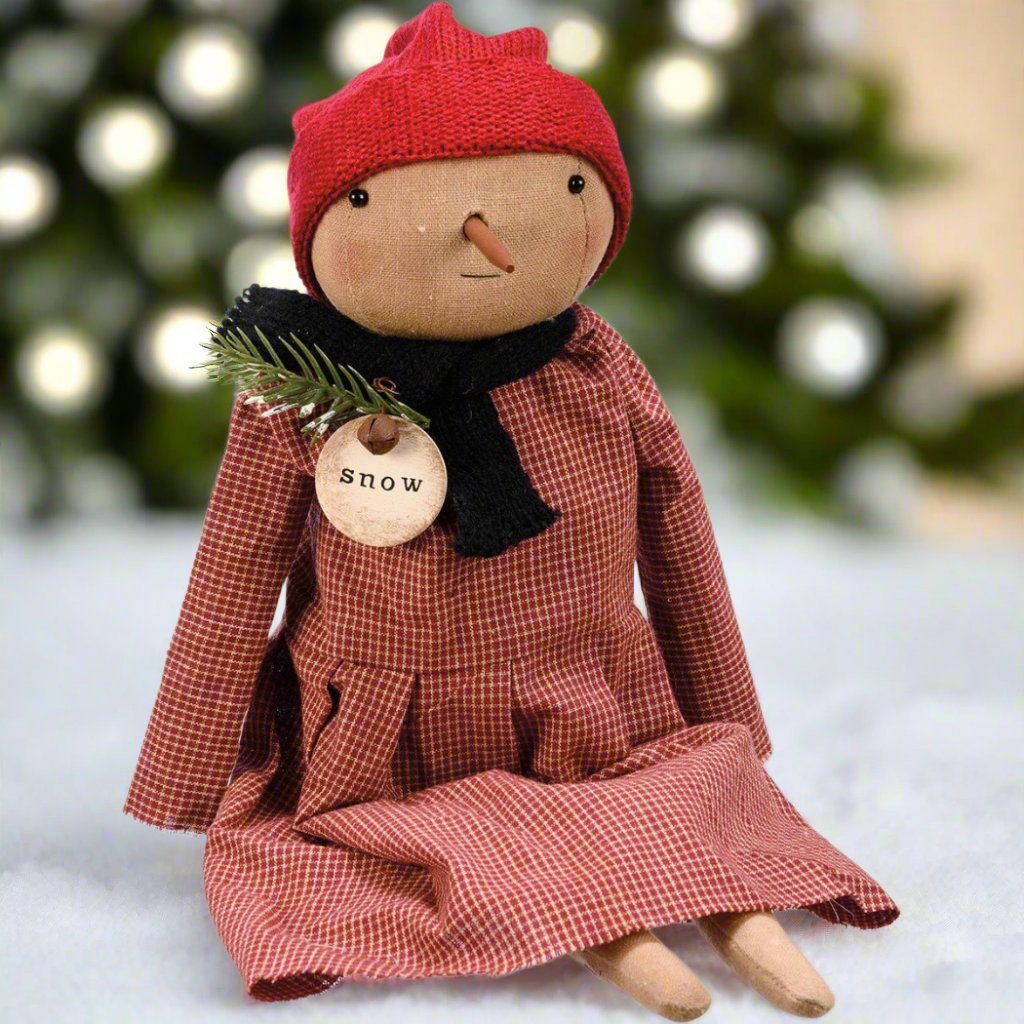 Primitive Country Christmas 16.50" Sierra Snowgirl Doll - The Primitive Pineapple Collection