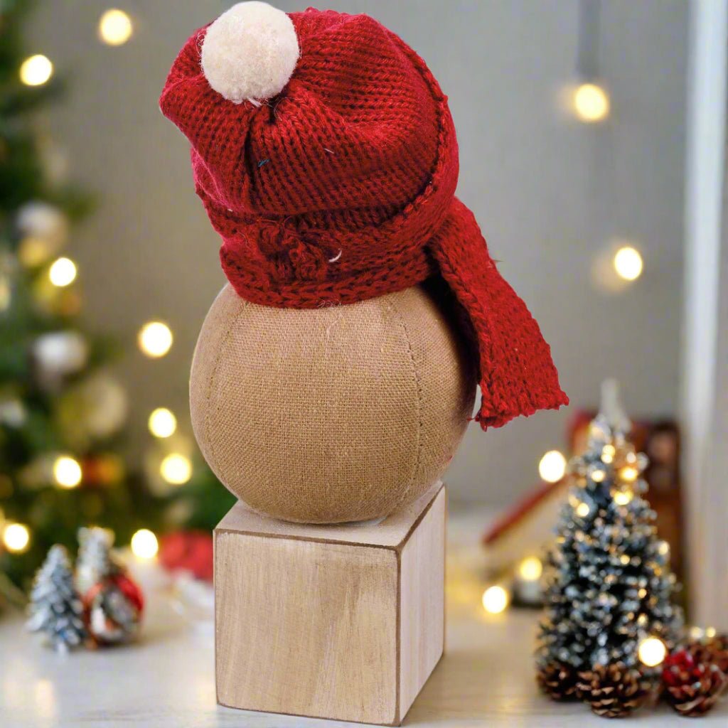 Primitive Christmas Be Merry Baby Snowman Sitter 7" - The Primitive Pineapple Collection