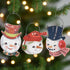 Primitive Christmas Retro Snowman Ornaments 3 pc wood - The Primitive Pineapple Collection