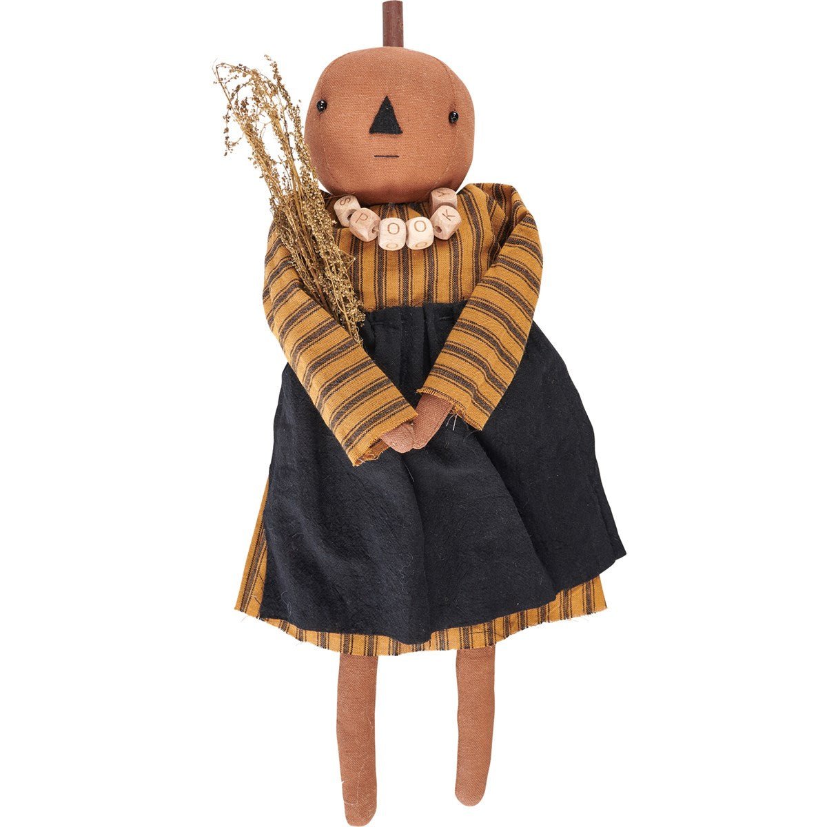 Primitive Country Fall Halloween 13" Fall Spooky Sally Pumpkin Doll - The Primitive Pineapple Collection
