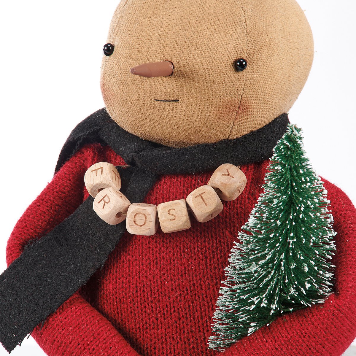 Primitive Christmas Rustic 17" Frosty w/ Bottle Brush Tree Doll - The Primitive Pineapple Collection