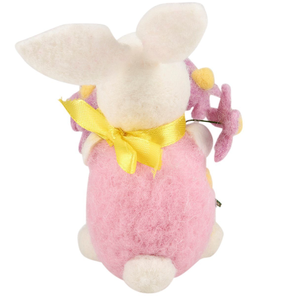 Primitive Farmhouse Felt Spring Easter Bunny With Flower Bouquet - The Primitive Pineapple Collection