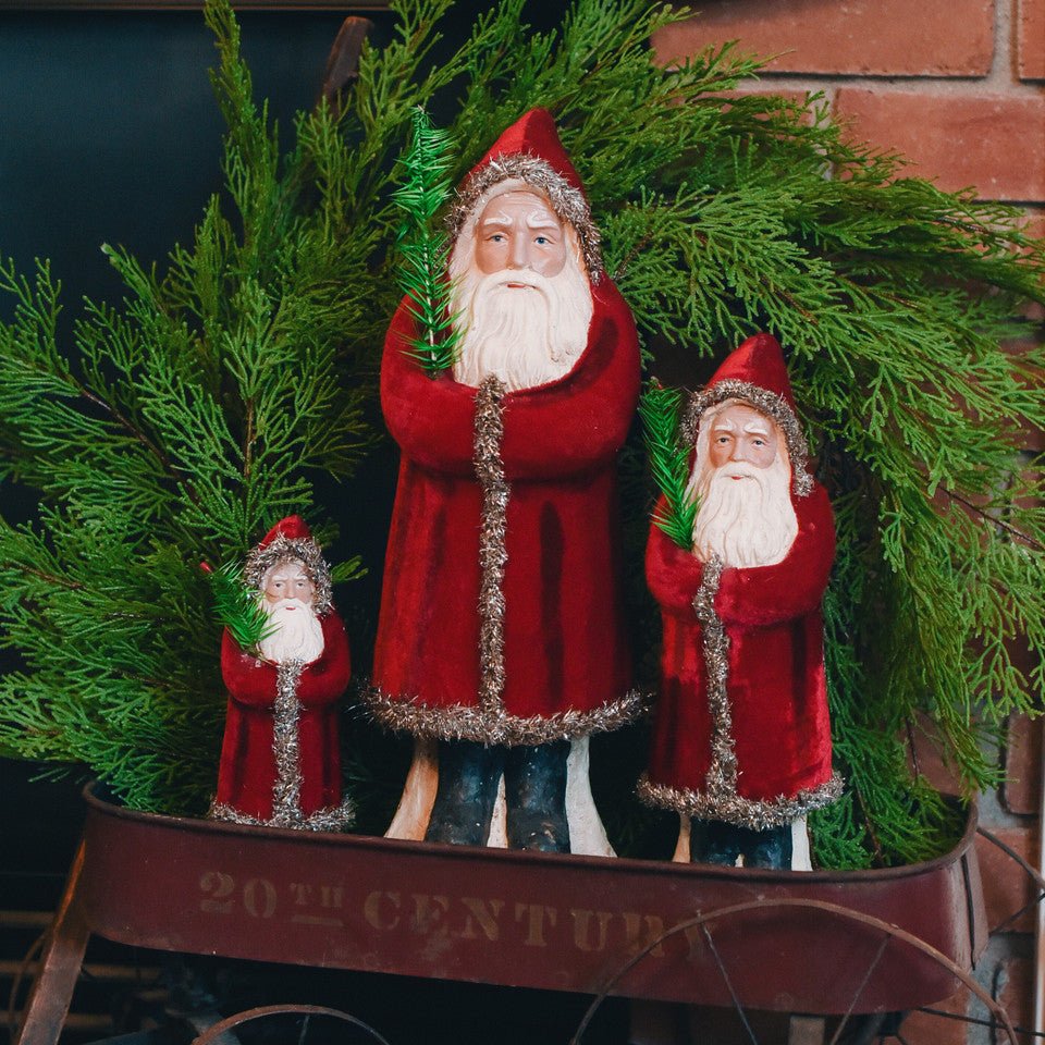 Ragon House Christmas Vintage Look 16" Red Velvet Belsnickle Santa - The Primitive Pineapple Collection