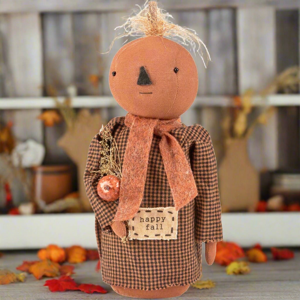 Primitive Country Fall Harvest Hattie Pumpkin Doll - The Primitive Pineapple Collection