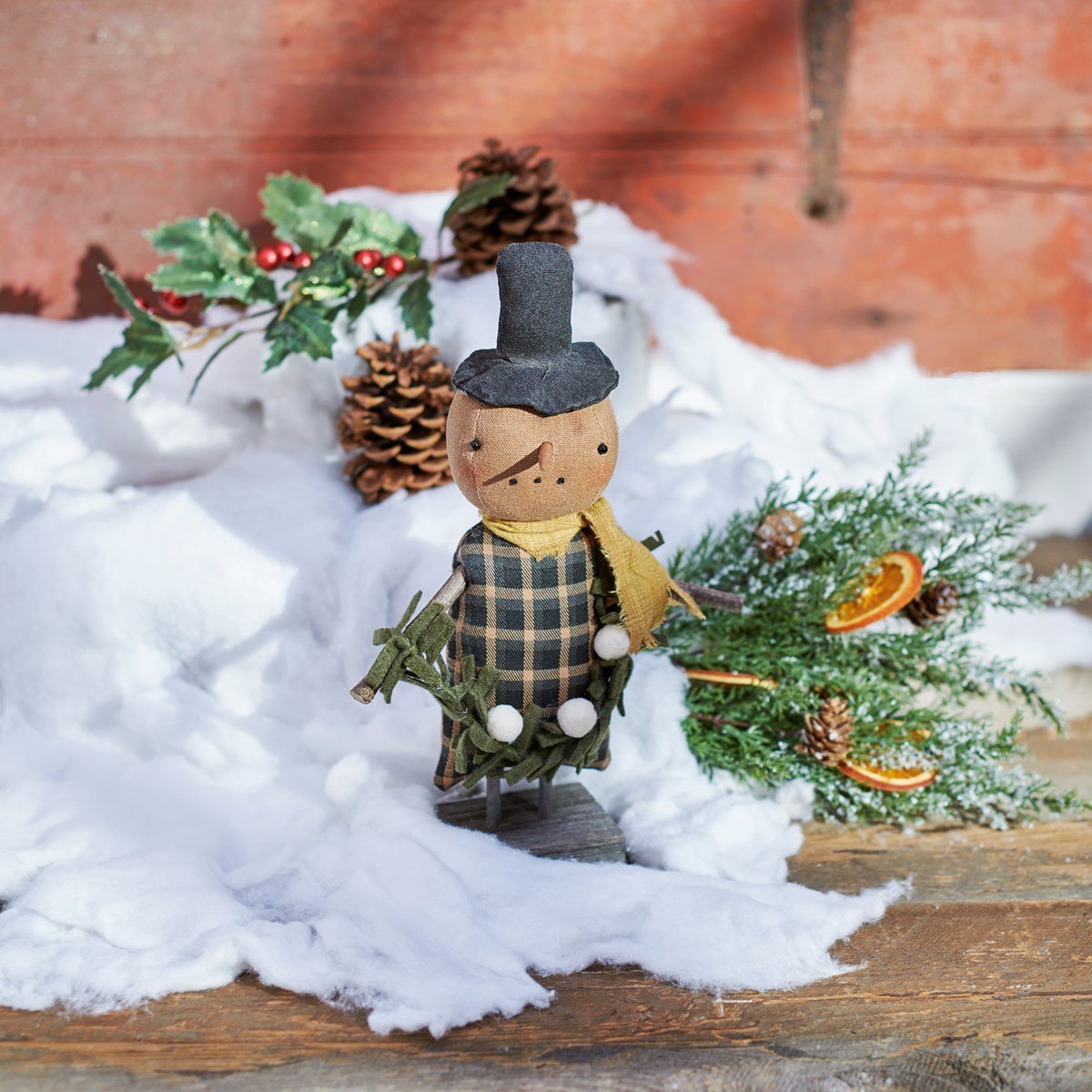 Primitive Country Christmas Cozy Collin Snowman Doll - The Primitive Pineapple Collection