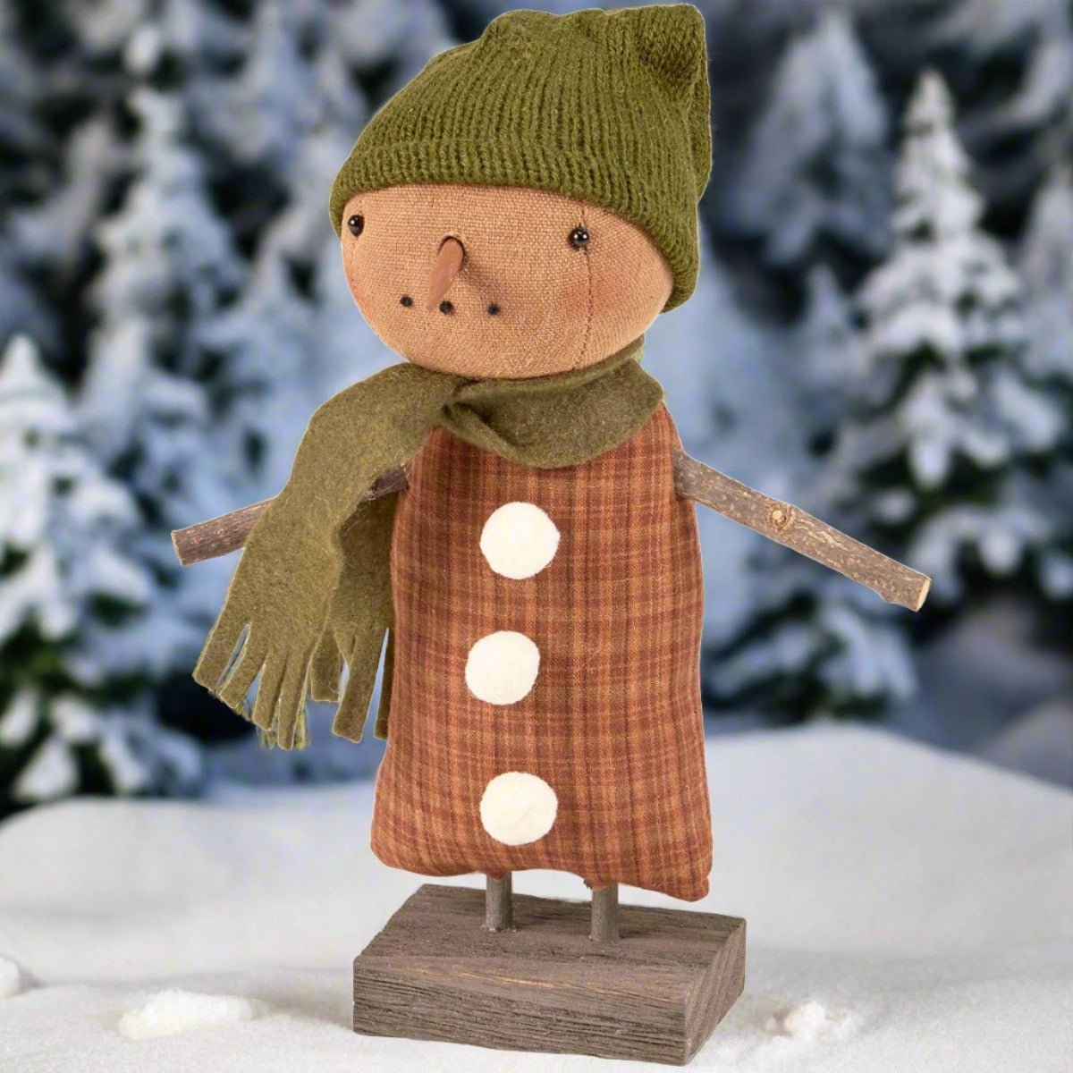 Primitive Country Christmas Isabella Snowman Doll - The Primitive Pineapple Collection