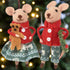 Primitive Christmas Felt Mice w/ Wreath/Gingerbread 2 pc Ornament Set - The Primitive Pineapple Collection