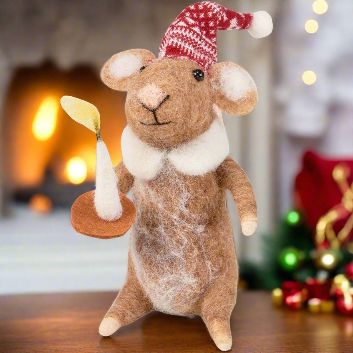 Primitive Christmas Felt Ebenezer Mouse Ornament - The Primitive Pineapple Collection