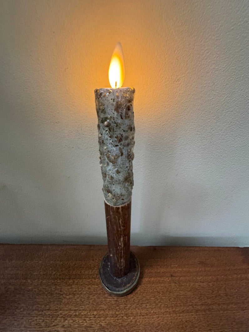 Primitive Moving Flame 11" Candle On Chimney Bobbin w/ Remote Control - The Primitive Pineapple Collection