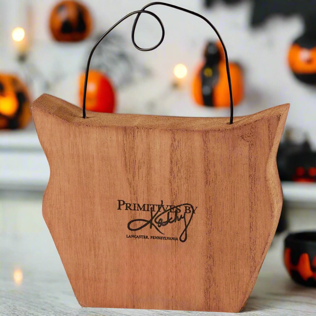 Primitive Rustic Halloween 6" Chunky Wood Black Cat Ornament /Shelf Sitter - The Primitive Pineapple Collection