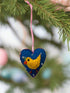 Primitive Handcrafted Spring Easter Felt 2” Heart w/ Chick Ornament - The Primitive Pineapple Collection