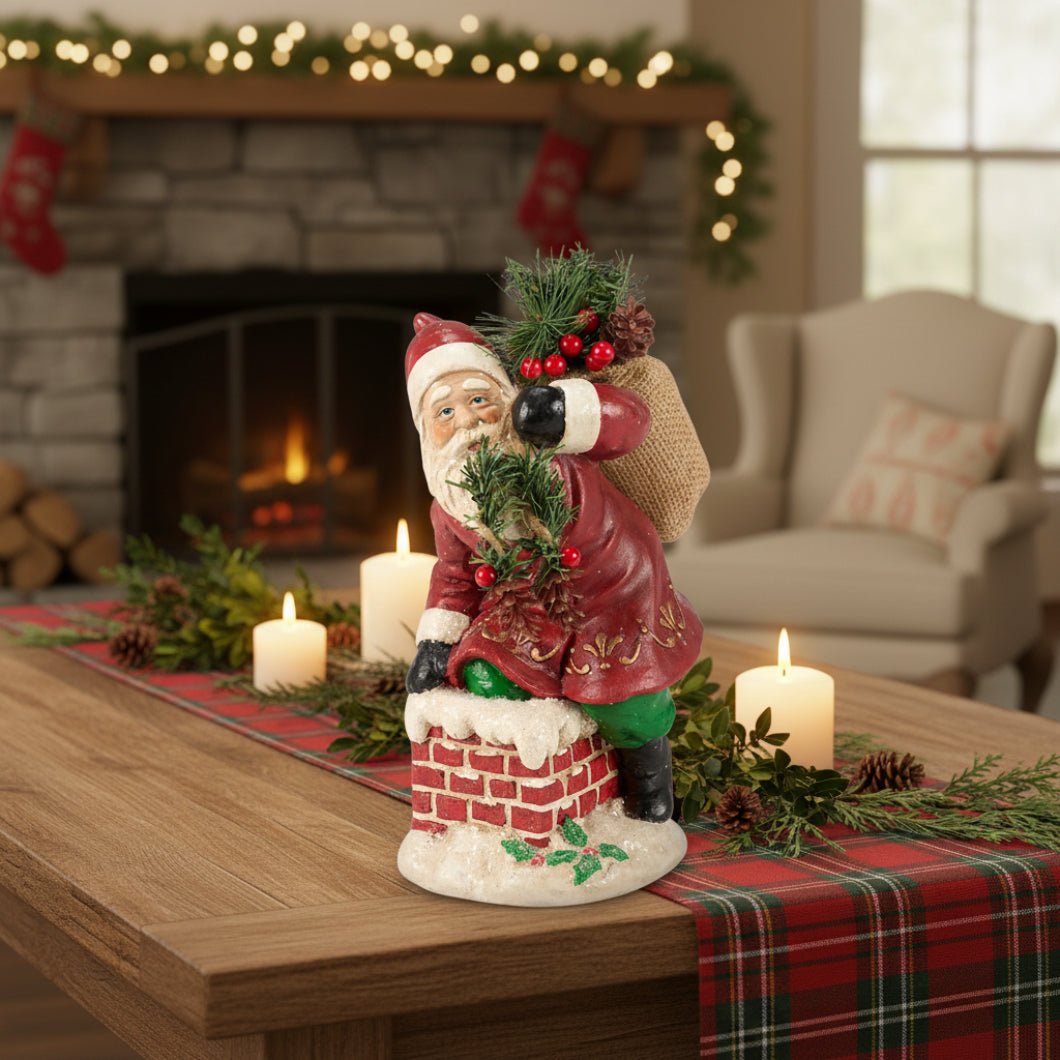 Collectable Christmas 10.5" Christmas Eve Santa Figurine - The Primitive Pineapple Collection