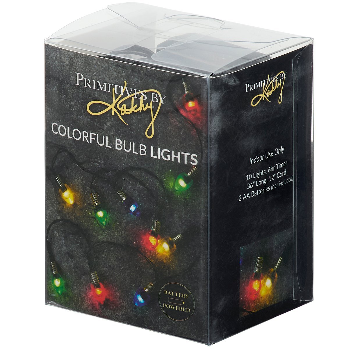 Christmas Colorful Bulb String Lights — 10 Count, 36" Timer - The Primitive Pineapple Collection