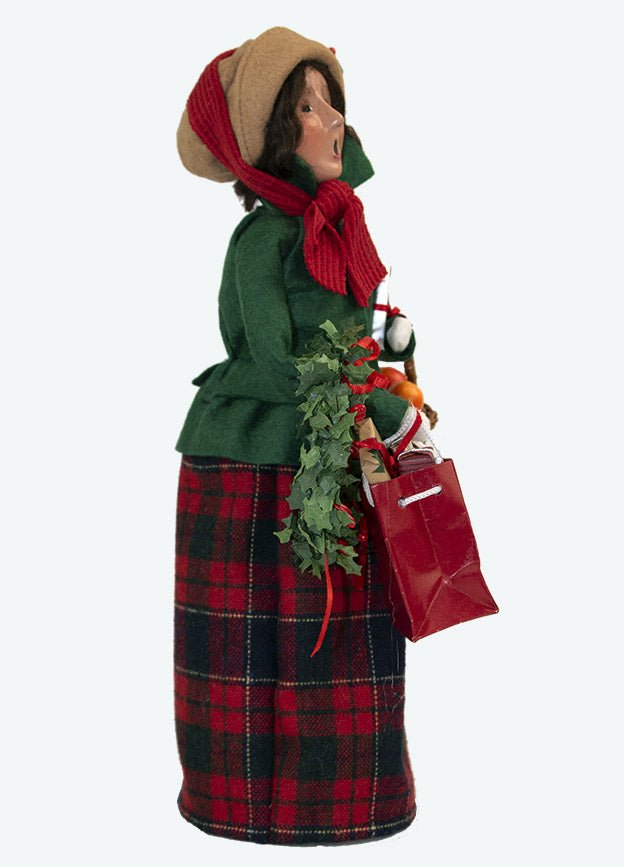 Primitive Colonial Byers Choice Shopping Woman 1241W - The Primitive Pineapple Collection