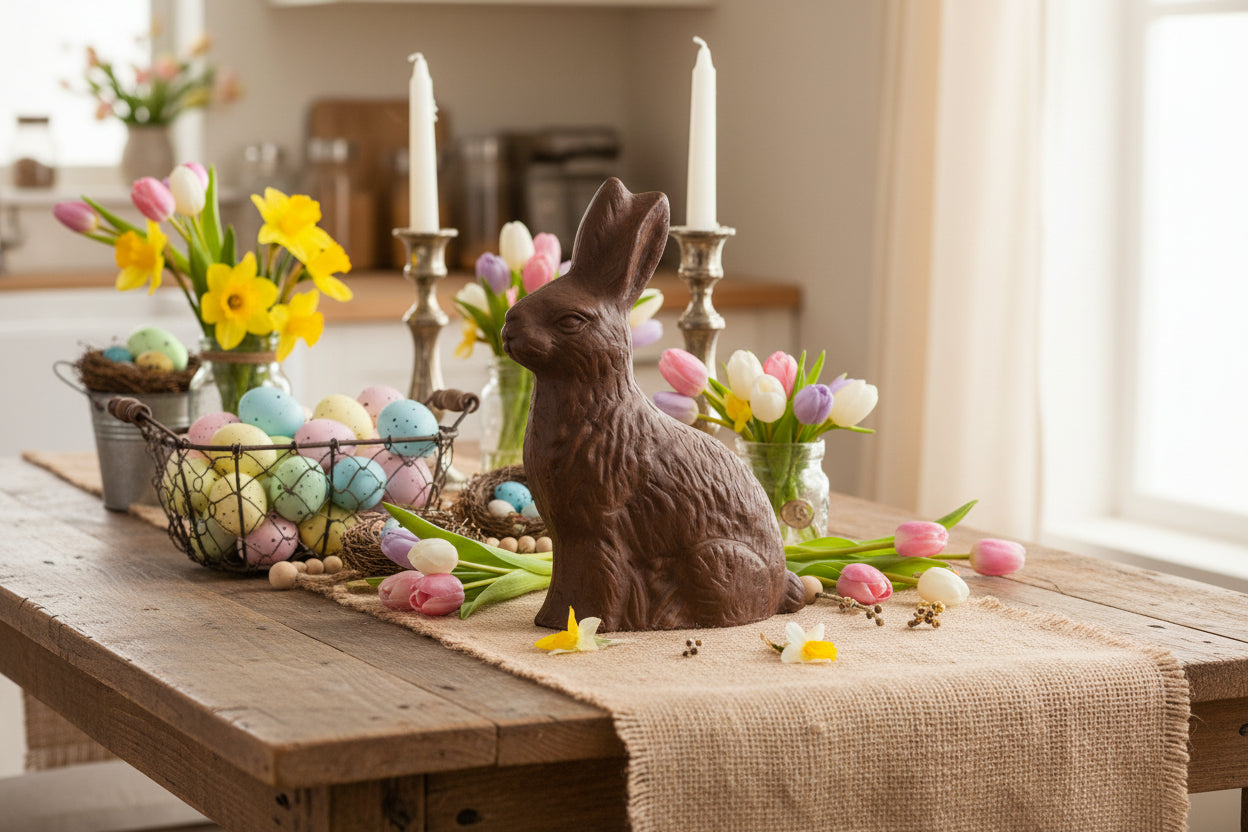 Primitive Spring Easter Resin Chocolate Bunny 5"