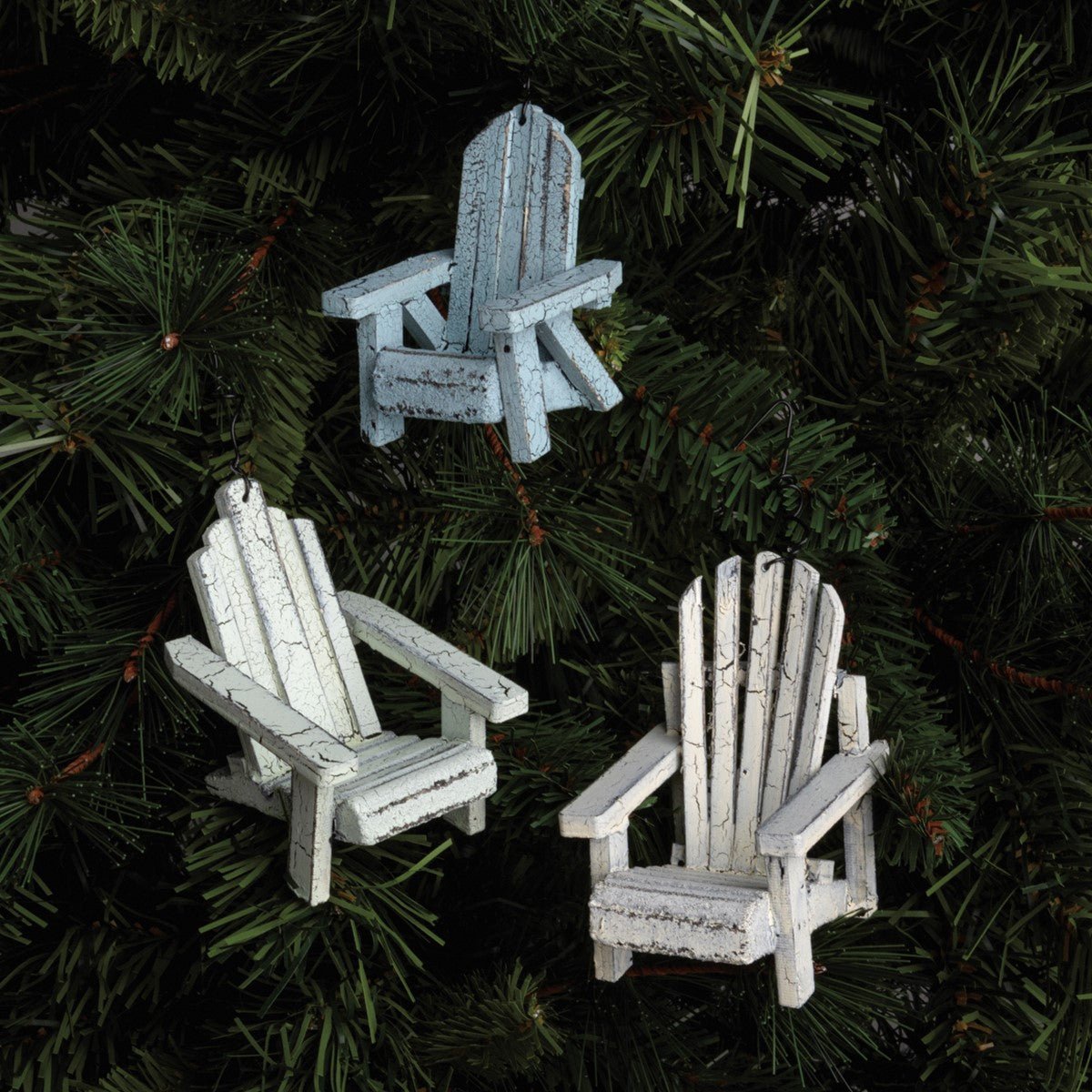 Farmhouse Cottage Pastel Beach Chair Ornament 3 pc Set - The Primitive Pineapple Collection