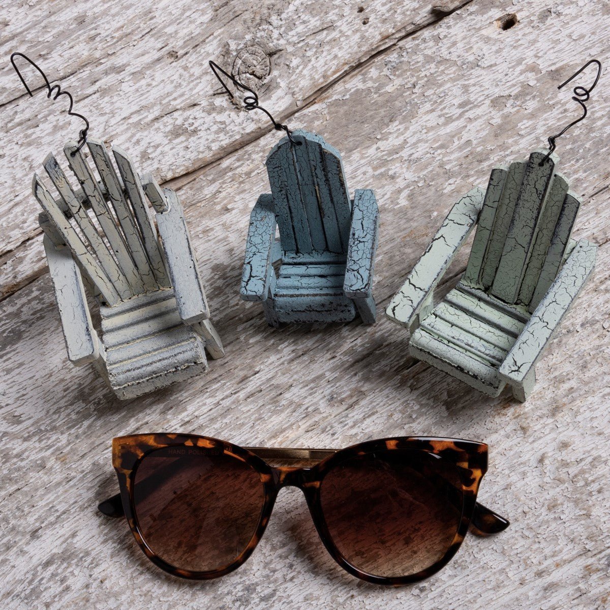 Farmhouse Cottage Pastel Beach Chair Ornament 3 pc Set - The Primitive Pineapple Collection