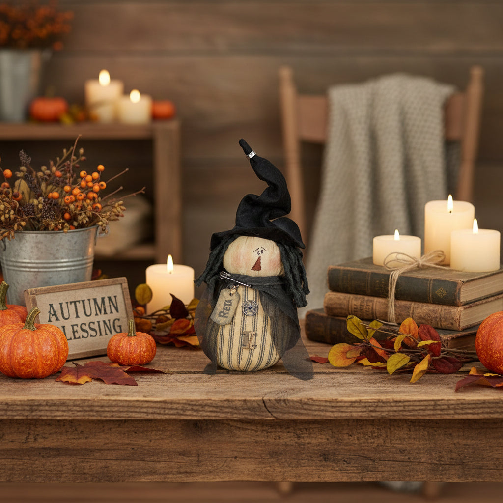 Honey and Me Halloween Reta Salvage Witch F170379 - The Primitive Pineapple Collection