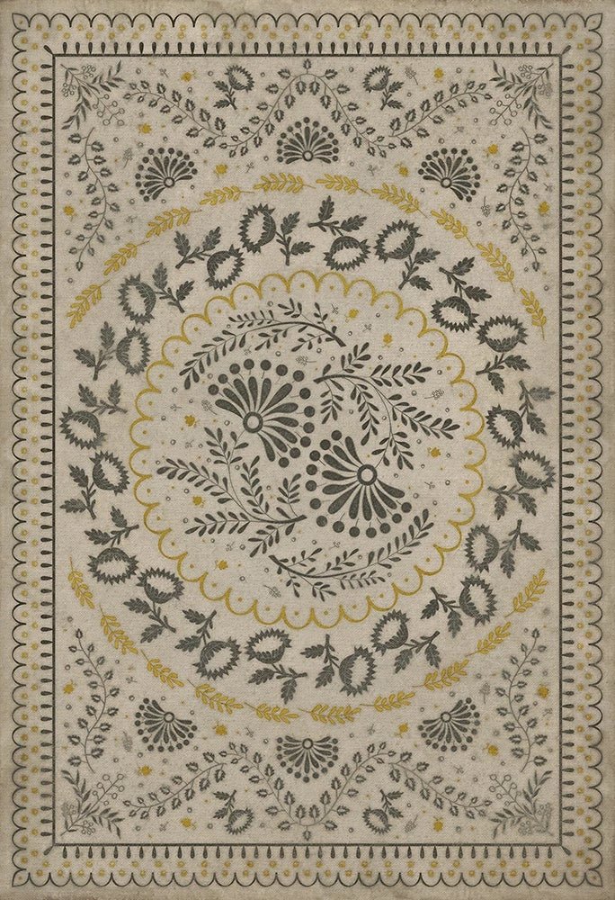 Colonial Vintage Vinyl Floorcloth Mats Williamsburg Cozens Early One Morning - The Primitive Pineapple Collection