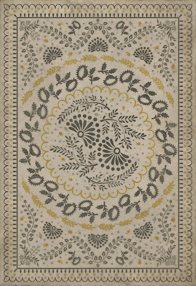 Colonial Vintage Vinyl Floorcloth Mats Williamsburg Cozens Early One Morning - The Primitive Pineapple Collection