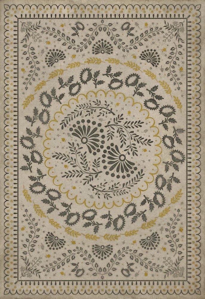 Colonial Vintage Vinyl Floorcloth Mats Williamsburg Cozens Early One Morning - The Primitive Pineapple Collection