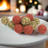 Primitive 12 pc 1.5" Small Red/Green Rag Balls Bowl Filler - The Primitive Pineapple Collection