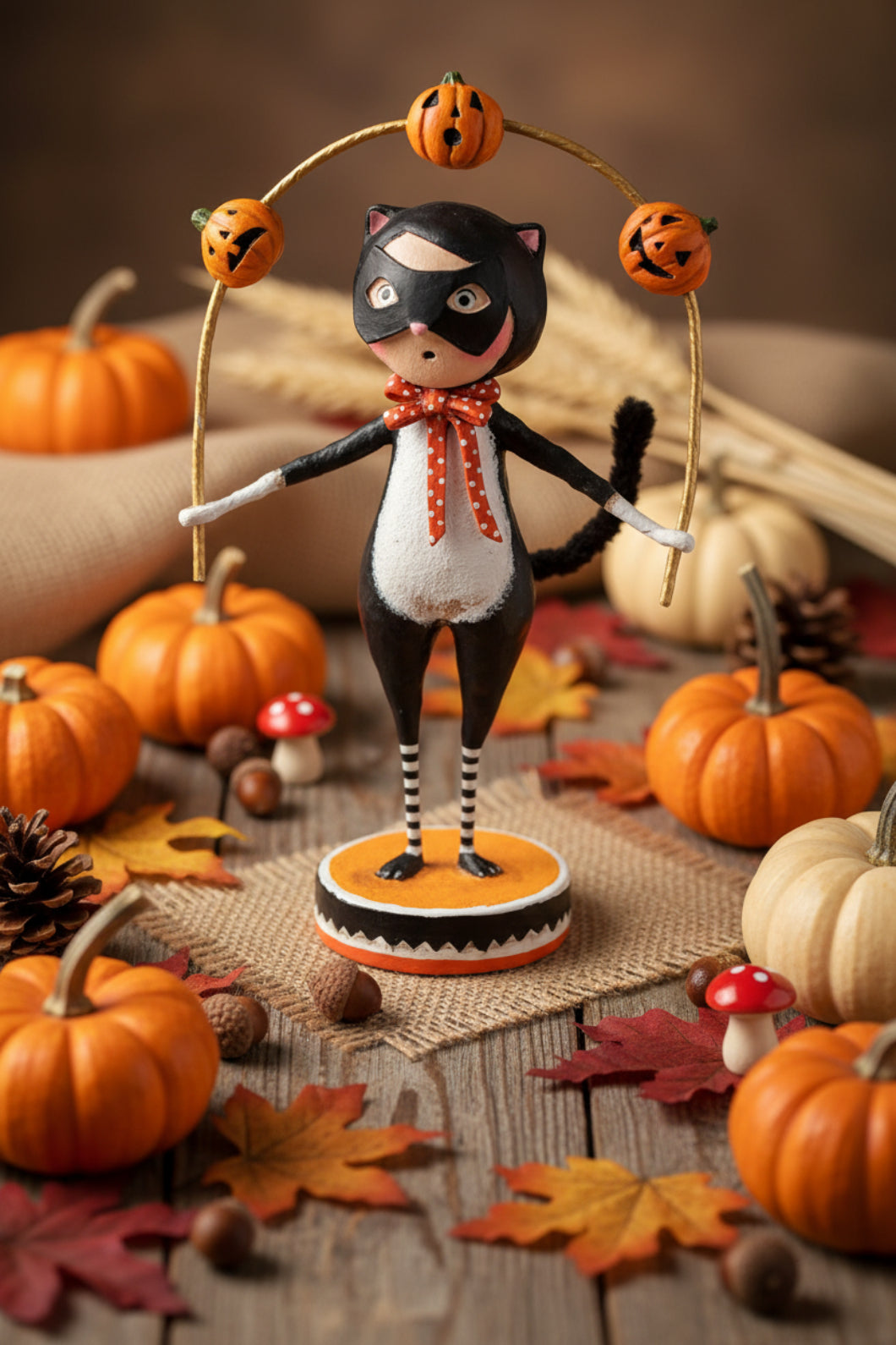 ESC Halloween Toss a Jack Cat Lori Mitchell 17282 - The Primitive Pineapple Collection