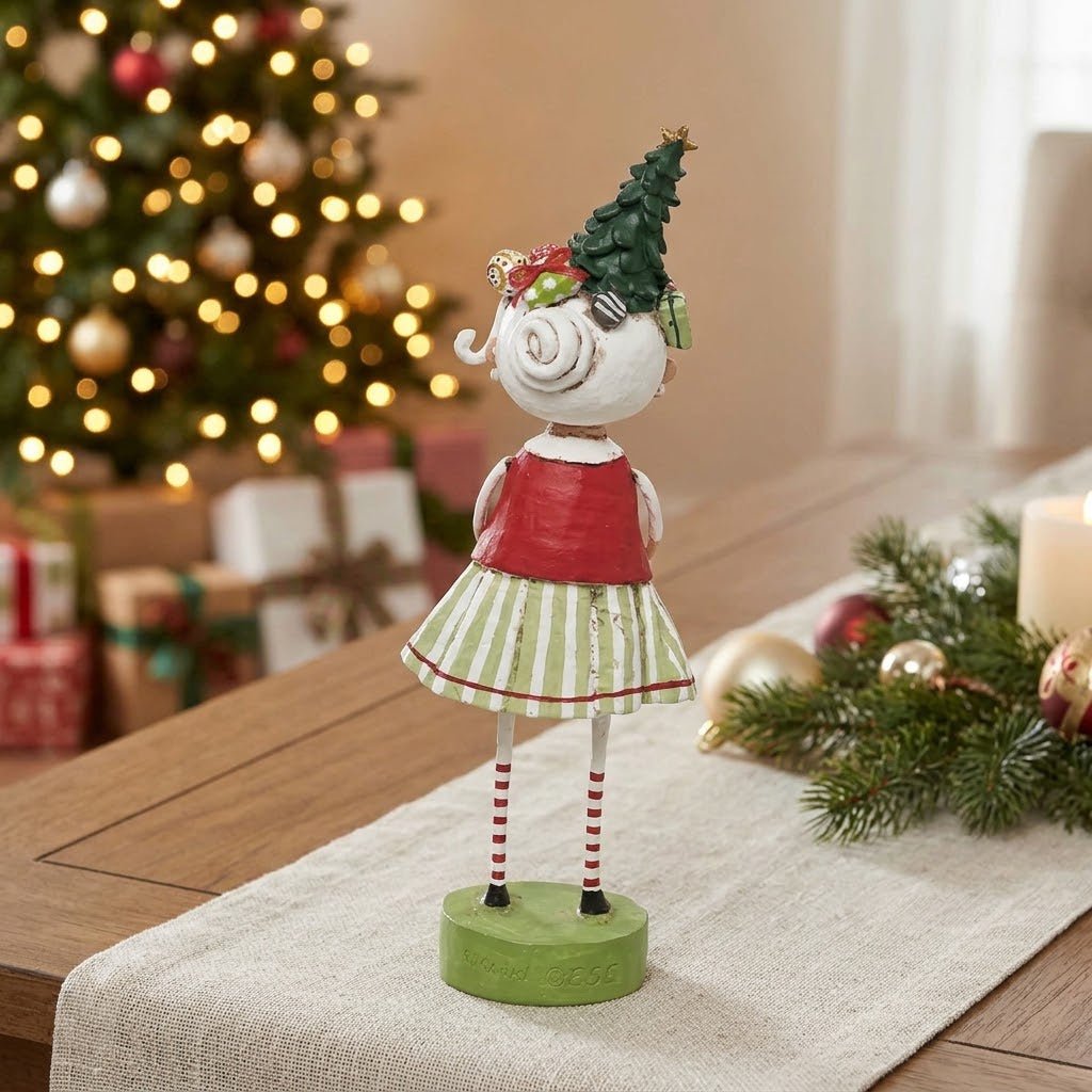 Lori Mitchell Mrs. Santa Claus Christmas Figurine, 7.5 Inch - The Primitive Pineapple Collection