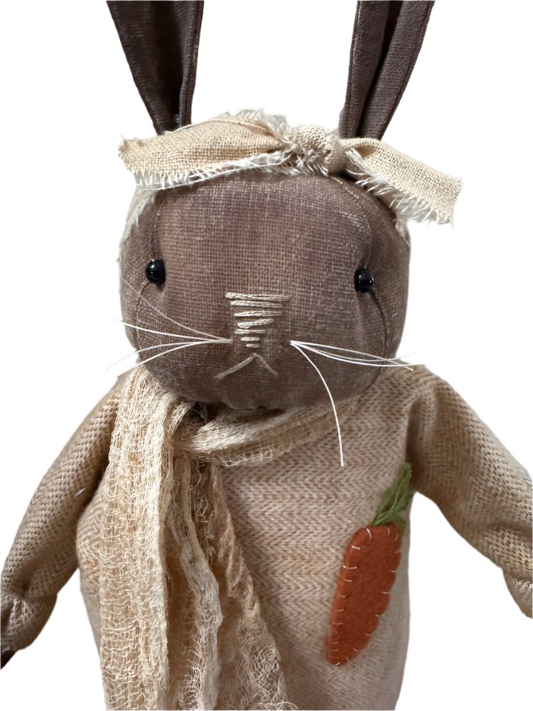 Primitive Folk Art USA Spring/Easter Bunny w/Carrot 18" - The Primitive Pineapple Collection