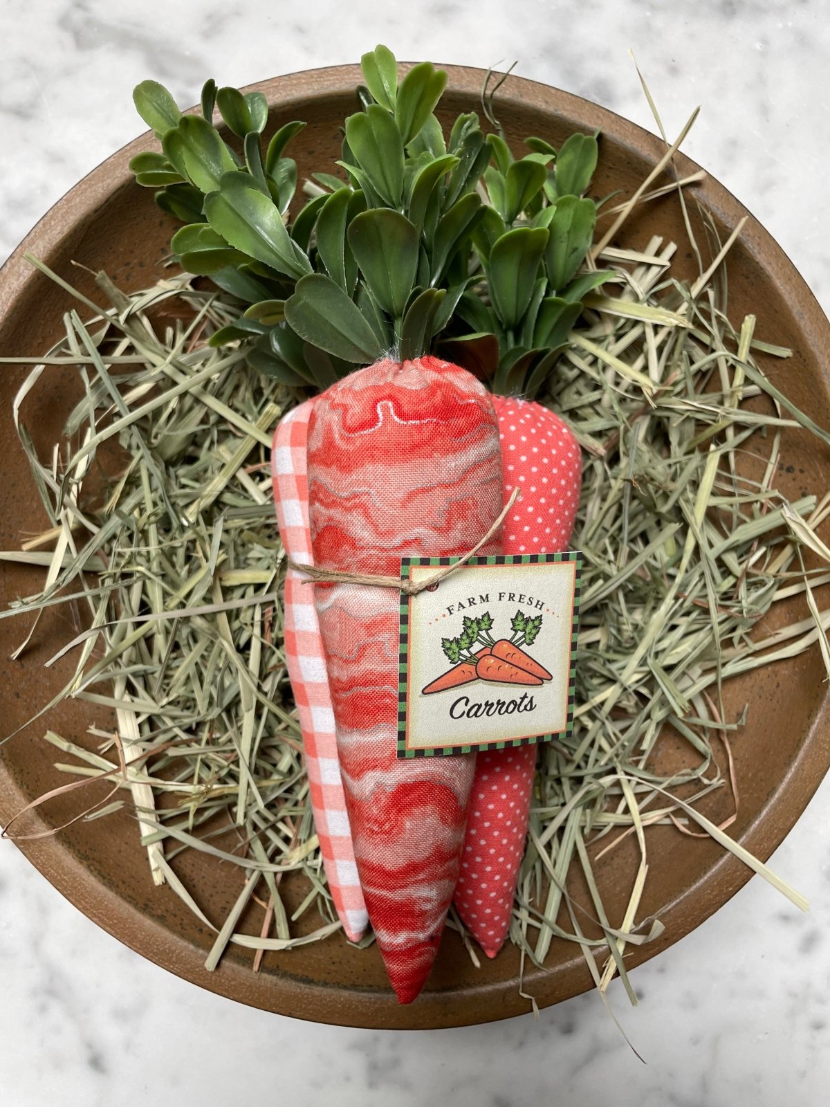 Primitives Handcrafted 3 pc Fabric Rustic Carrots 8" Easter/Spring - The Primitive Pineapple Collection
