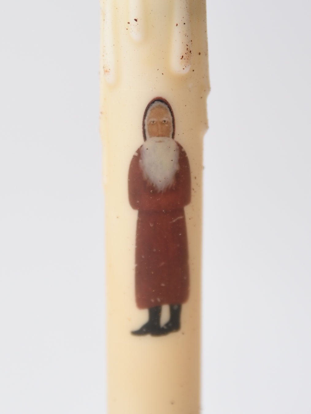 Primitive Handcrafted Christmas 7" Belsnickle Santa Led Timer Taper Candle - The Primitive Pineapple Collection