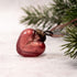Christmas Handmade 1” Crackle Mauve Heart Ornaments 6 pc Set - The Primitive Pineapple Collection