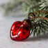 Christmas Handmade 1” Crackle Red Heart Ornaments 6 pc Set - The Primitive Pineapple Collection