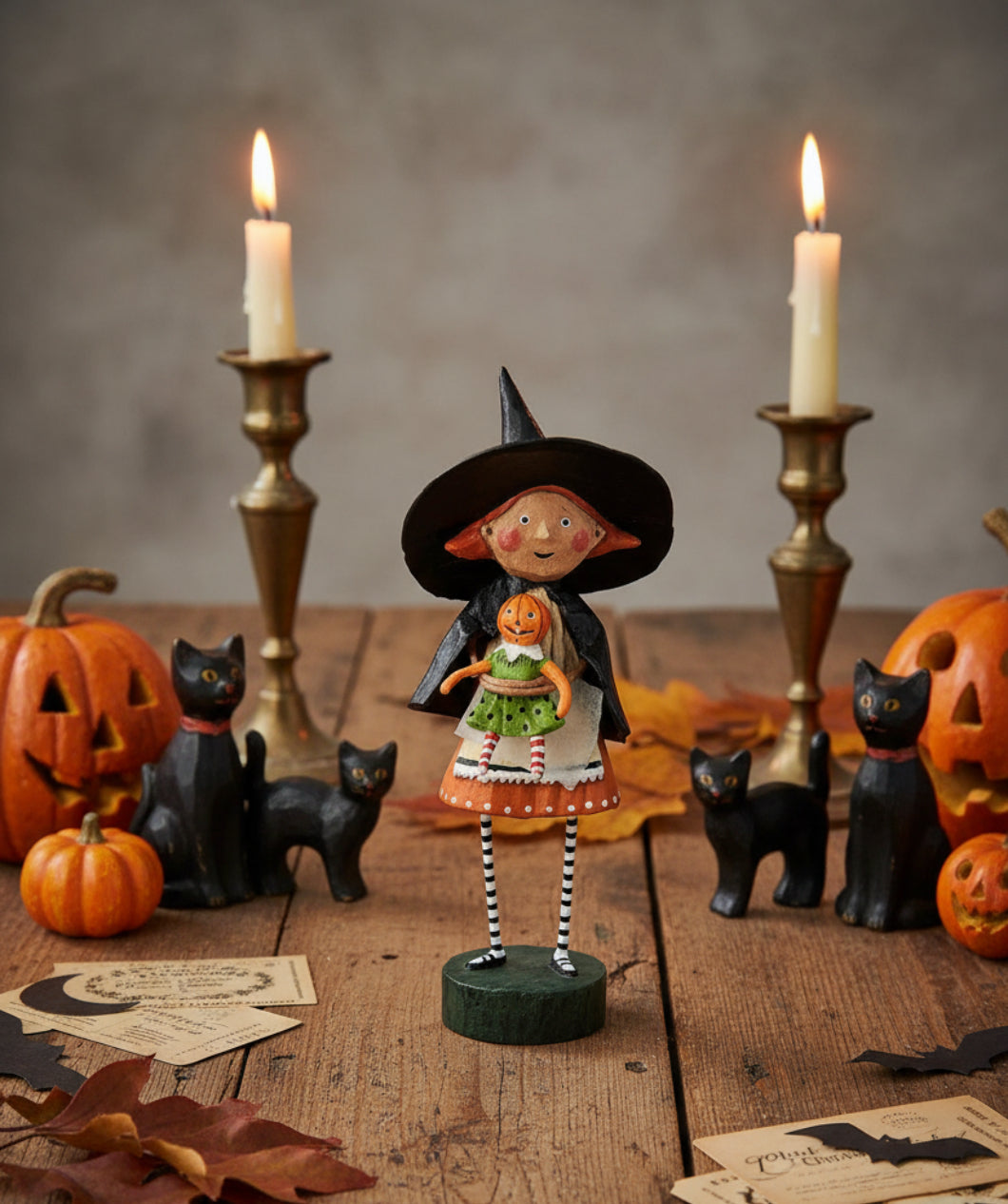 Halloween Folk Art Esc and Company Gretta Goodwitch Lori Mitchell 22603 - The Primitive Pineapple Collection