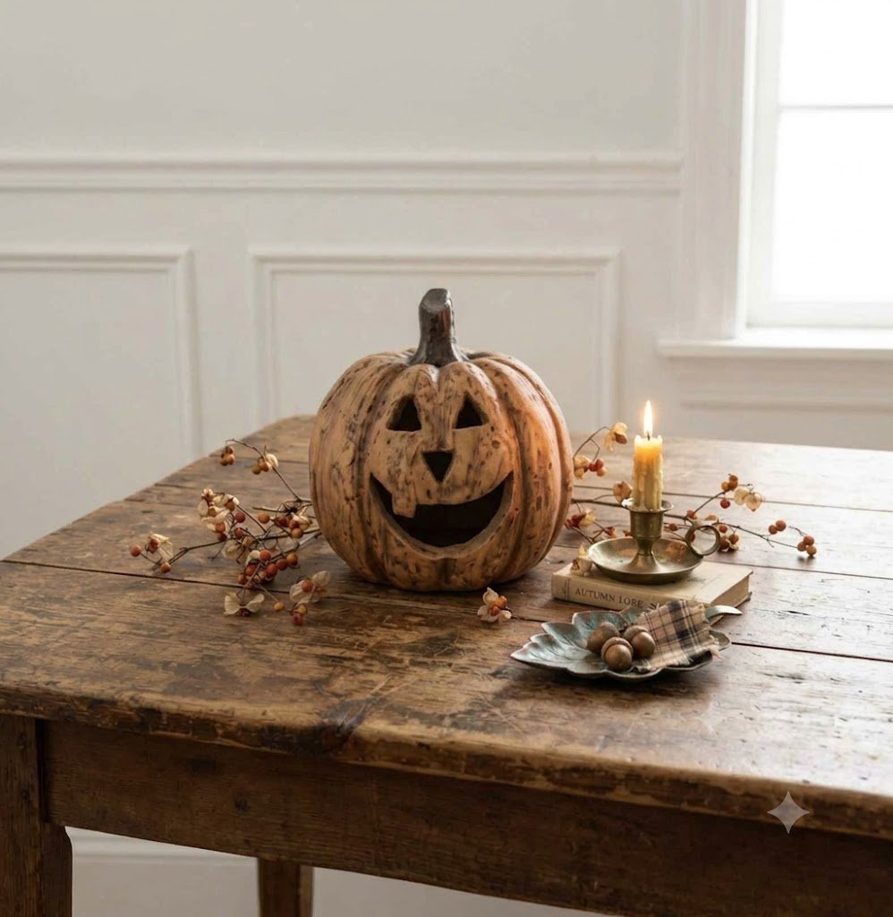 Ragon House Mache 5.5" Terra Cotta Big Mouth Pumpkin Jack O Lantern Halloween - The Primitive Pineapple Collection